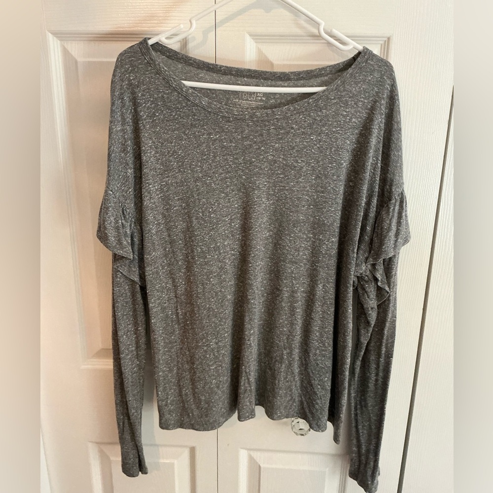 TIME AND TRU grey ruffle long sleeve
